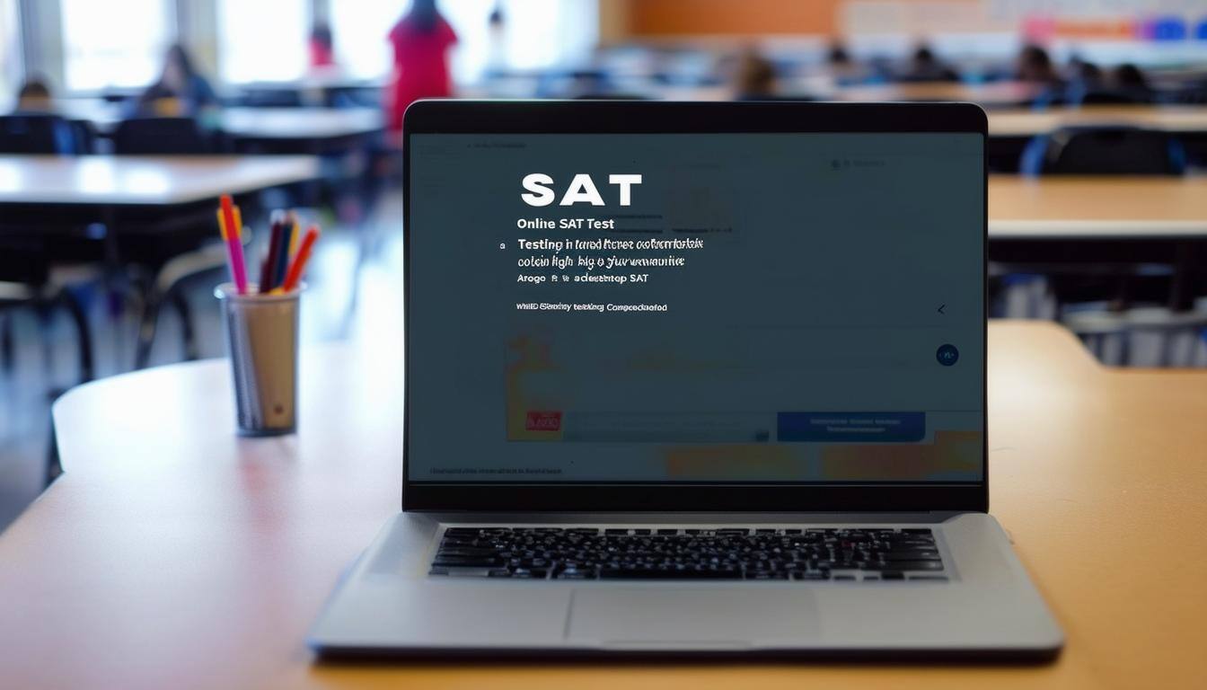 Online Testing in High School on Laptop SAT Test